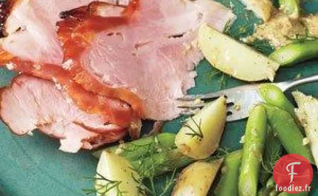Jambon Glacé Aux Abricots Avec Pommes De Terre Et Asperges Recette