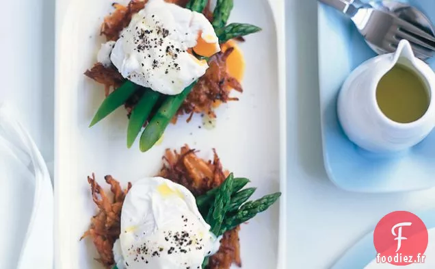 Oeufs Pochés À La Patate Douce Et Pommes De Terre Rissolées