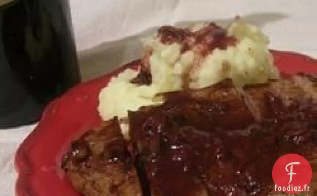 Steak de Flanc avec Sauce au Vin à l'Ail