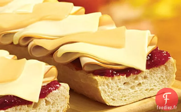 Sandwich au Fromage à la Dinde et aux Canneberges