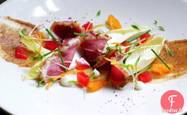 Pastrami De Canard; Salade De Dattes Medjool Et Orange Sanguine