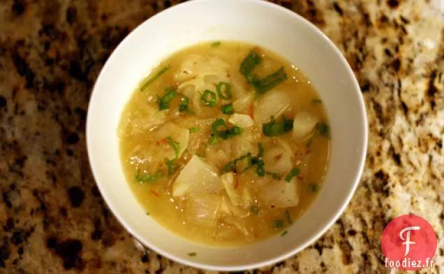 Dîner ce soir: Soupe Sunchoke au Citron et Safran