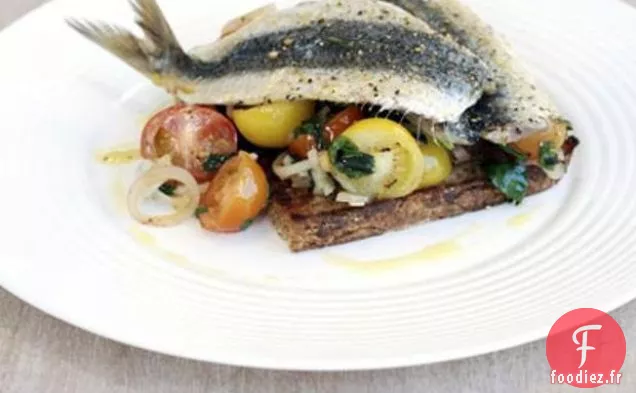 Accueil - Sardines Fumées Avec Salsa De Tomates Poêlées