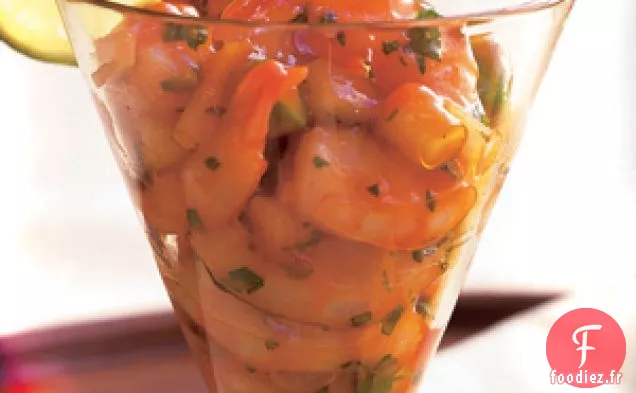 Cocktail de Ceviche de Crevettes Grillées