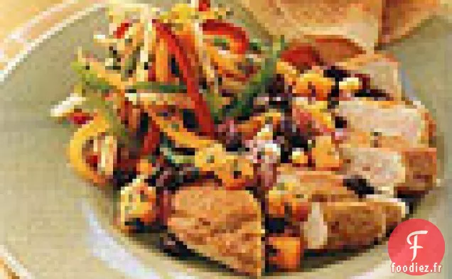 Salade de Chou aux Trois Poivrons avec Vinaigrette aux Chipotles