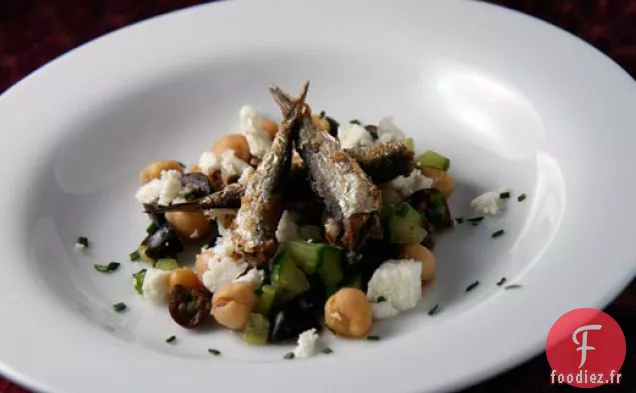 Salade De Sardines Aux Pois Chiches Et À La Feta