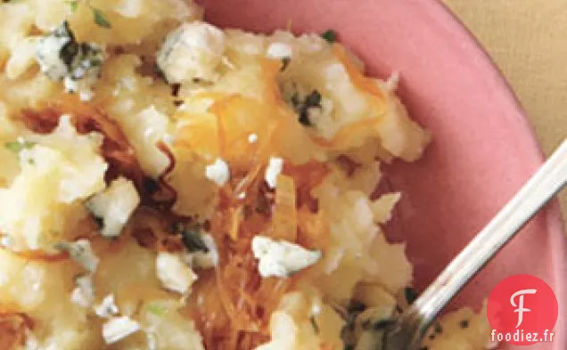 Purée De Pommes De Terre Et Panais Avec Oignons Caramélisés Et Bleu C