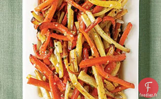 Carottes Et Panais Rôtis À L'Échalote Et Beurre Aux Herbes