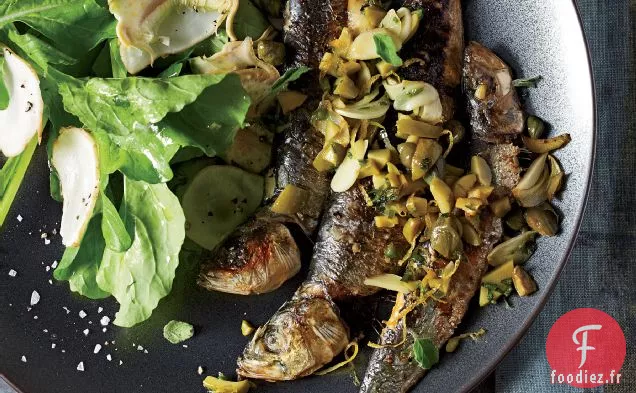Sardines Rôties aux Olives, Câpres et Persil