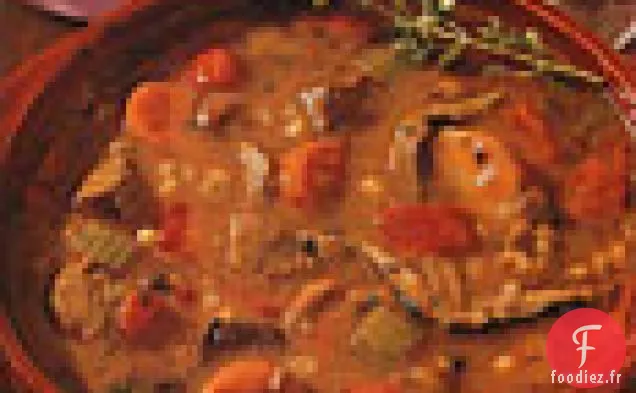 Soupe d'Orge de Boeuf aux Champignons Sauvages et Panais