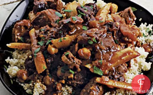 Ragoût D'Agneau Aux Panais, Pruneaux Et Pois Chiches