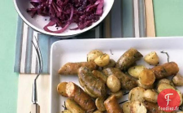 Saucisse De Poulet Rôtie Et Pommes De Terre