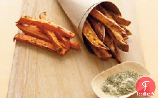 Frites de patates douces cuites au four
