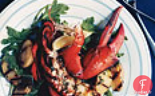 Homard Grillé et Pommes de Terre à la Vinaigrette au Basilic