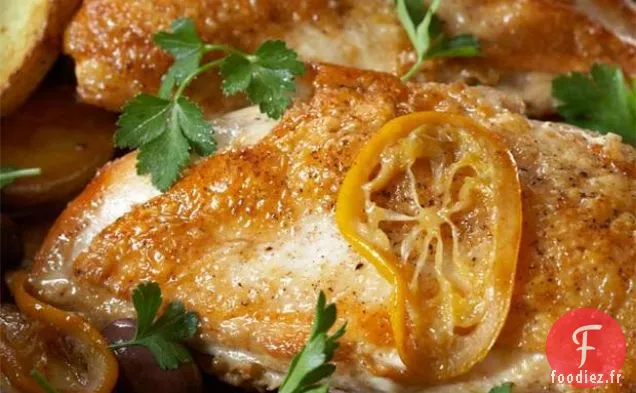 Poitrine De Poulet À L'Orange, Olives Et Pommes De Terre Nouvelles