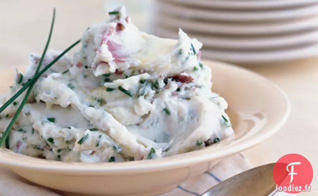 Purée De Pommes De Terre À La Ciboulette Et À L'Ail