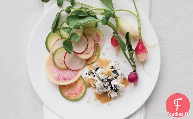 Radis d'Été à la Chèvre, au Nori et au Sel Fumé