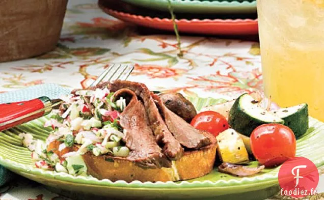 Steak De Flanc Avec Salsa De Radis