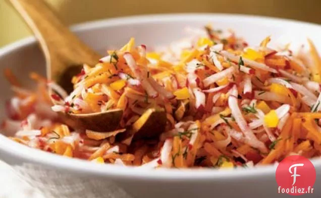 Salade de Radis avec vinaigrette de charcuterie New-Yorkaise