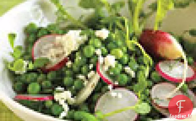 Salade de Pois avec Radis et Fromage Feta