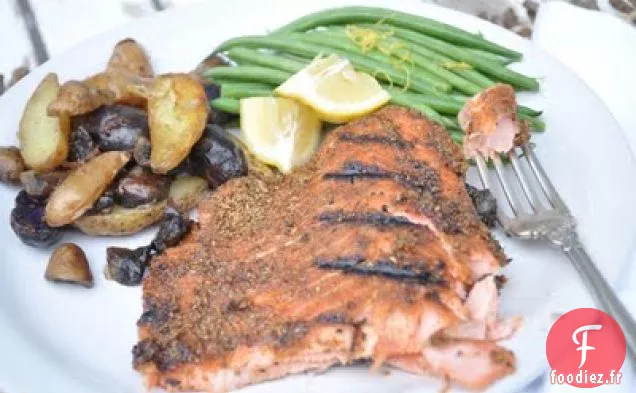 Saumon Grillé Frotté aux Épices