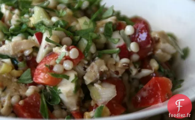 Salade Végétarienne Au Poulet Et Couscous Israélien