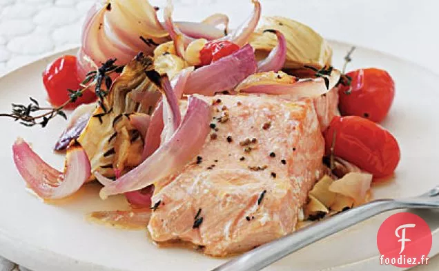 Saumon au Fenouil Rôti et à l'Oignon Rouge