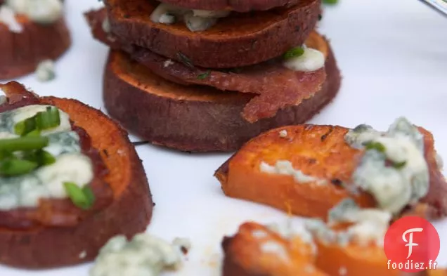 Patates Douces Au Fromage Bleu Et Bacon