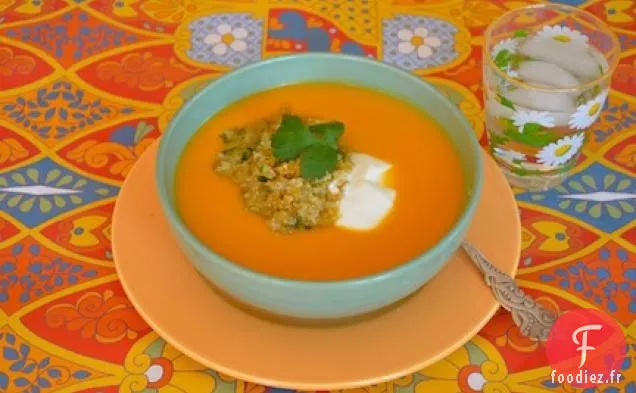 Soupe Soyeuse De Patates Douces Au Quinoa Croquant