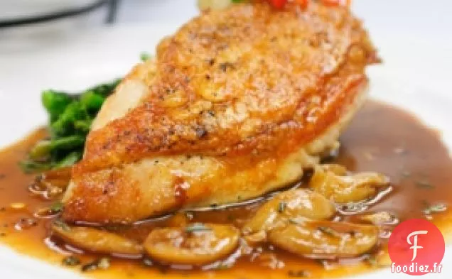Poulet De Gisela Aux Cèpes Et Rondelles De Patates Douces