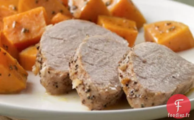 Filet De Porc Aux Patates Douces Rôties