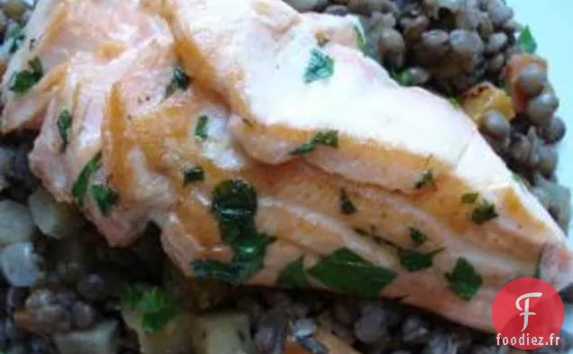 Filets De Saumon Poêlés Aux Lentilles