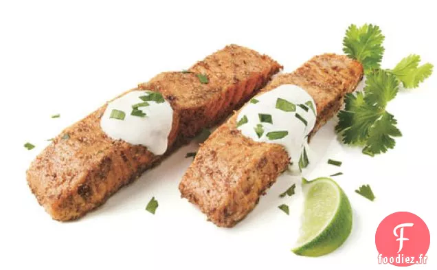 Saumon Frotté À La Coriandre Et Crème De Citron Vert