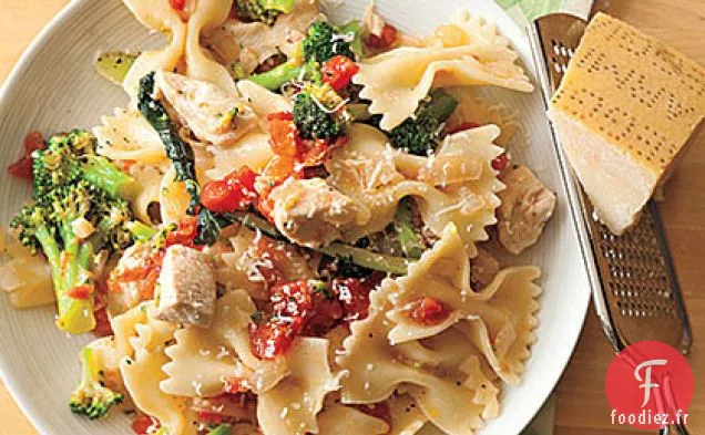 Poulet au Parmesan avec Noeuds Papillon