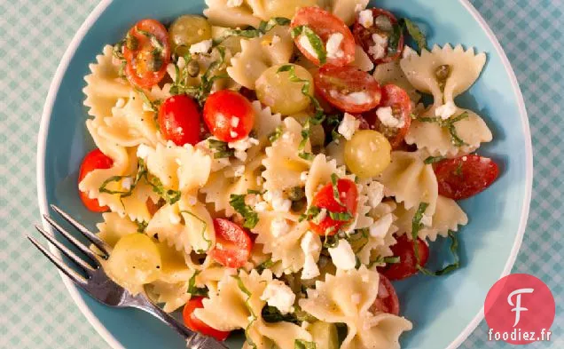 Noeuds Papillon avec Tomates, Feta et Vinaigrette Balsamique