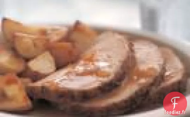 Longe De Porc Rôtie Avec Sauce À La Poêle