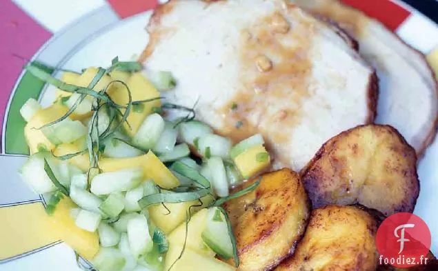 Porc Rôti avec Glaçage Collant à la Mangue