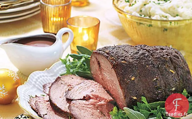 Rôti de Bœuf avec Sauce au Vin Rouge