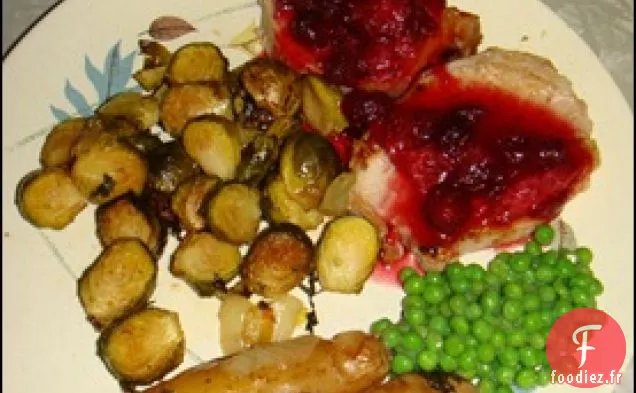 Dîner de Noël: Rôti de Porc au Sucre d'Érable et Gingembre avec Sauce aux Canneberges Clémentines à la Grenade
