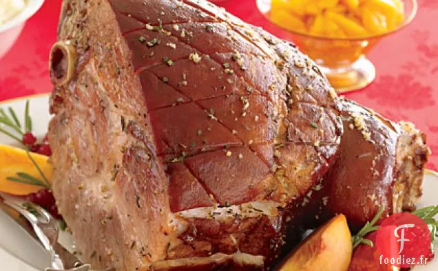 Jambon de Romarin Frais avec Compote de Pêche