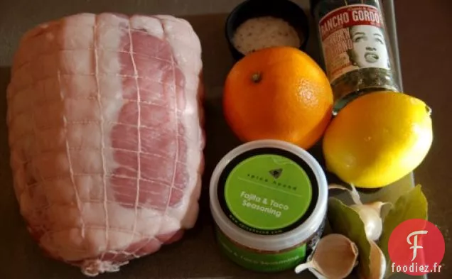 Cuisse De Porc Braisée Lente Avec Assaisonnement Aux Agrumes Et À La Fajita
