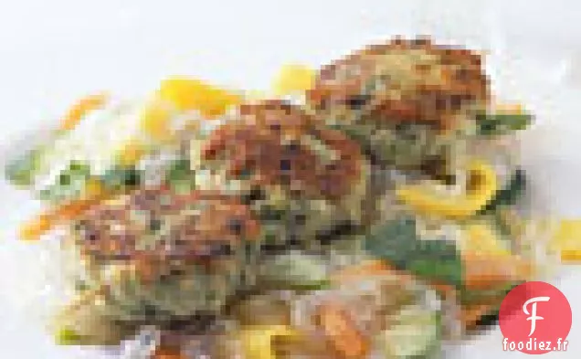 Galettes de Poulet Asiatique et de Châtaignes d'Eau