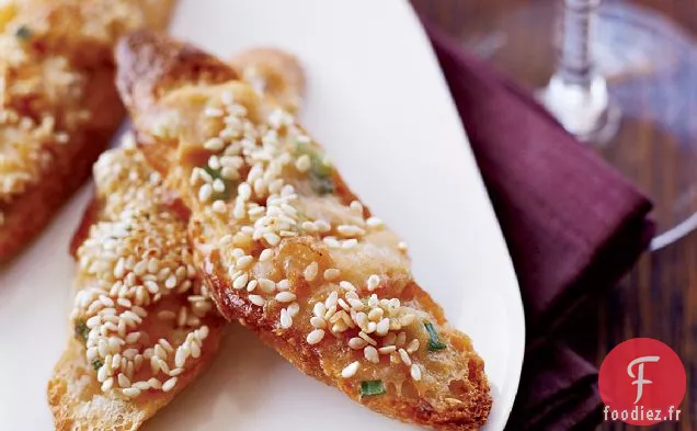 Toasts aux Crevettes et Châtaignes d'Eau