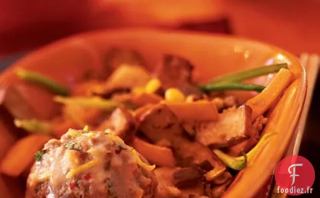 Boulettes de Viande à Tête de Lion dans une sauce à la Noix de Coco Épicée