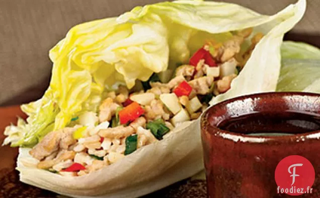 Wraps de Laitue de Riz Brun au Poulet Asiatique