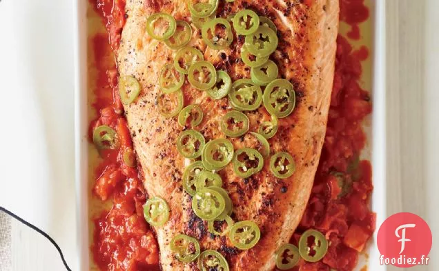 Saumon Grillé aux Tomates Fondues