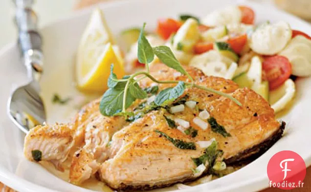 Saumon à la Vinaigrette Citron-Menthe