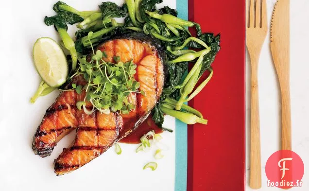 Steaks de Saumon avec Glaçage Soya-Érable