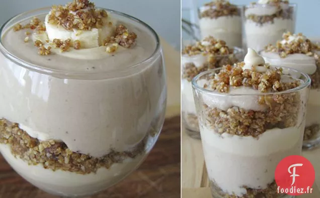 Parfait à la Banane Crue avec Garniture en Crumble