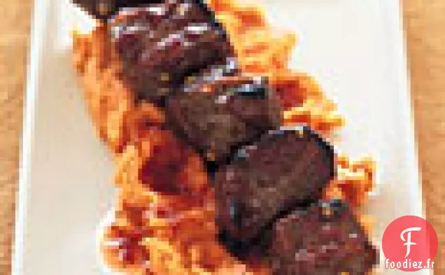 Brochettes d'Agneau au Miel de Tamarin sur des Ignames en Purée